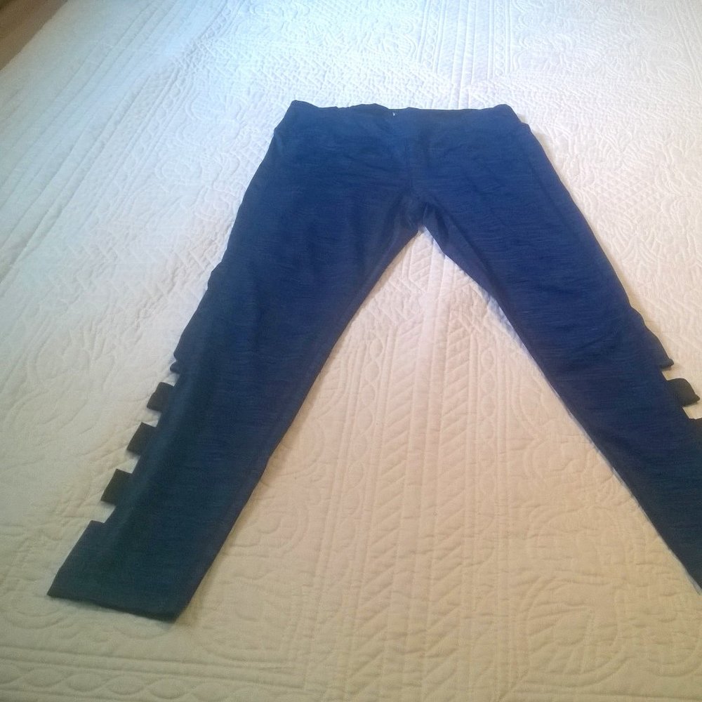 Blue w/Black Leggings